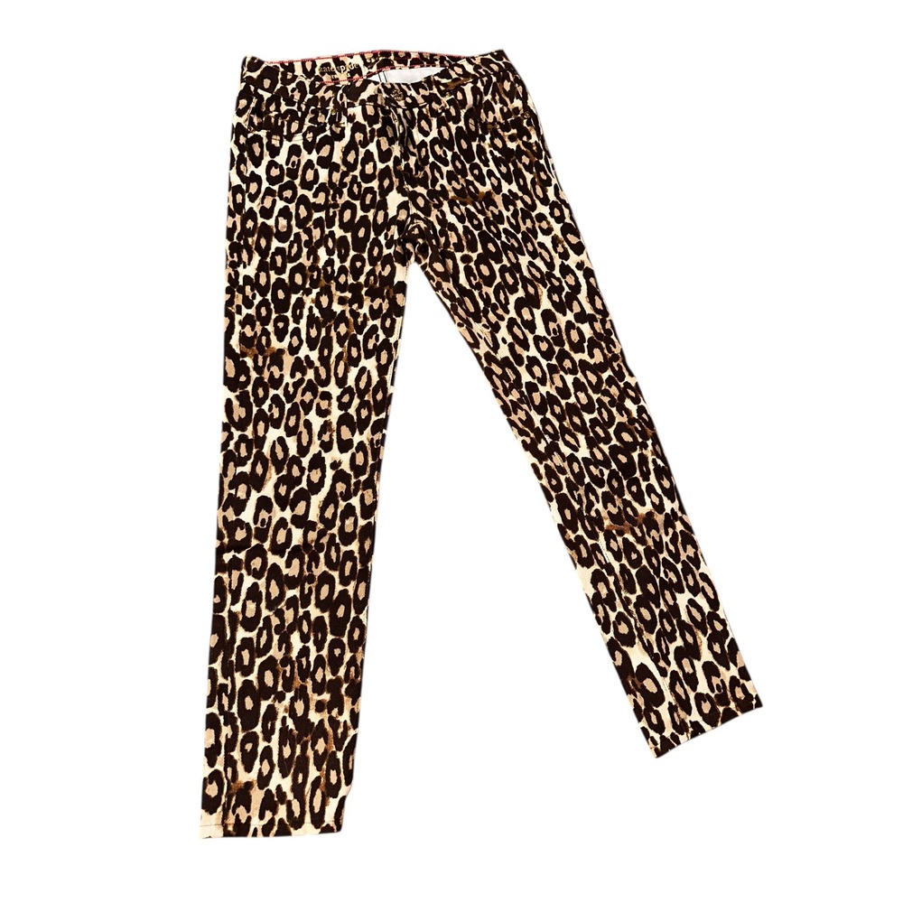 KATE SPADE Broome Street Denim Skinny Autumn Leopard Print Jeans Pants Size‎ 27